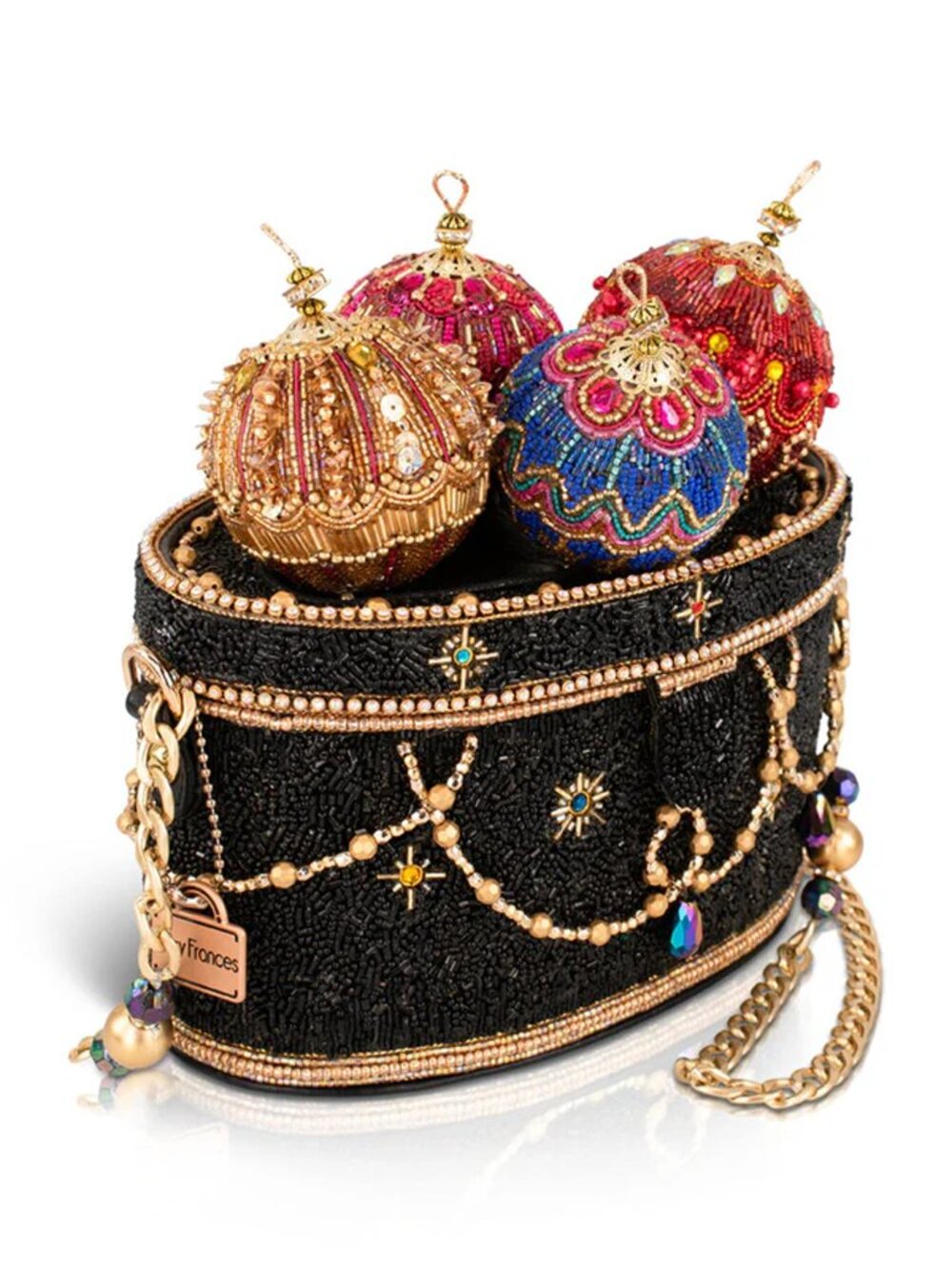 Mary Frances Tree Trimmings Beaded Bag Ornament Handbag Black Gold Purse NEW - Picture 3 of 5